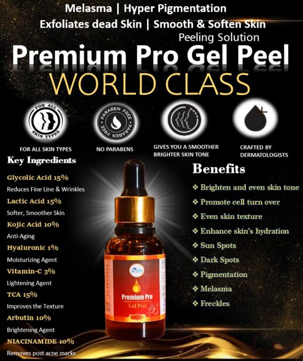 Pro Peel 15% TCA 10% Glycolic Acid Lactic Acid 15% Vitamin C 5% Kojic Acid 10% Arbutin 10% Niacinamide 10% Hyaluronic Acid 1% 30ml.EXP 04/2026 - Image 2