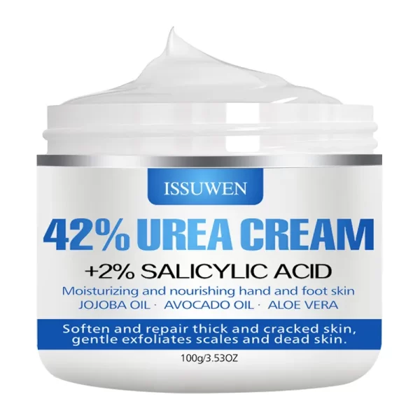 42% Urea Cream Cream + Salicylic Acid 2% +Jojoba Oil + Aloe Vera + Hyaluronic Acid + Shea Butter + Aloe Vera + Camellia Seed Oil 100G